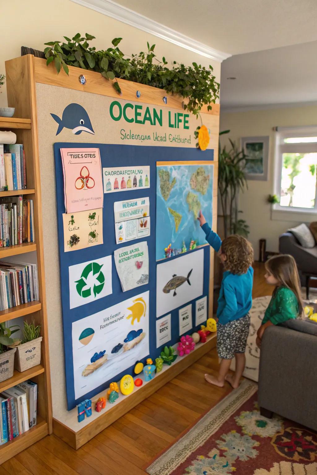 An instructive and engaging board exploring aquatic life themes.