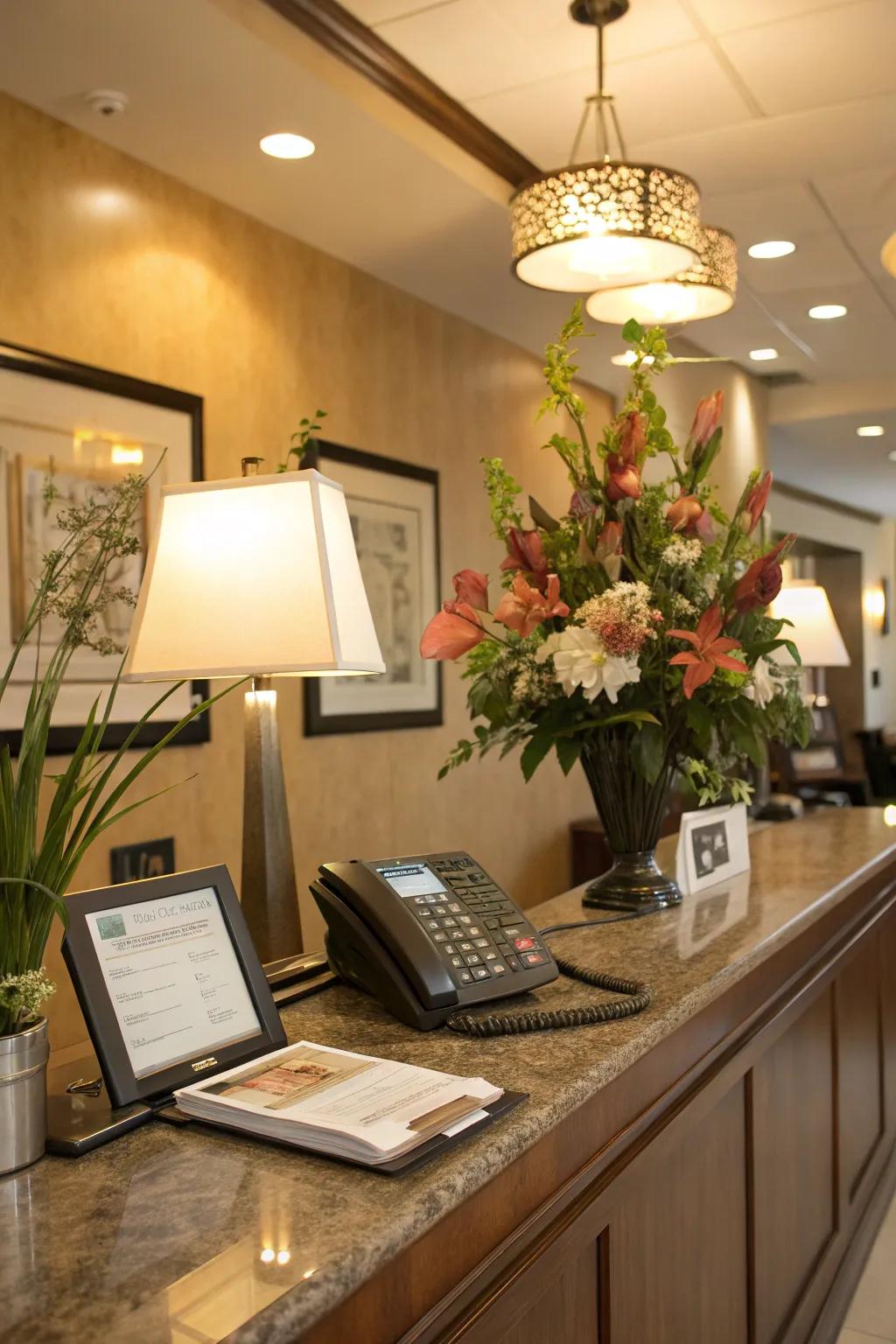 The ideal harmony of lighting to enrich your welcome area.