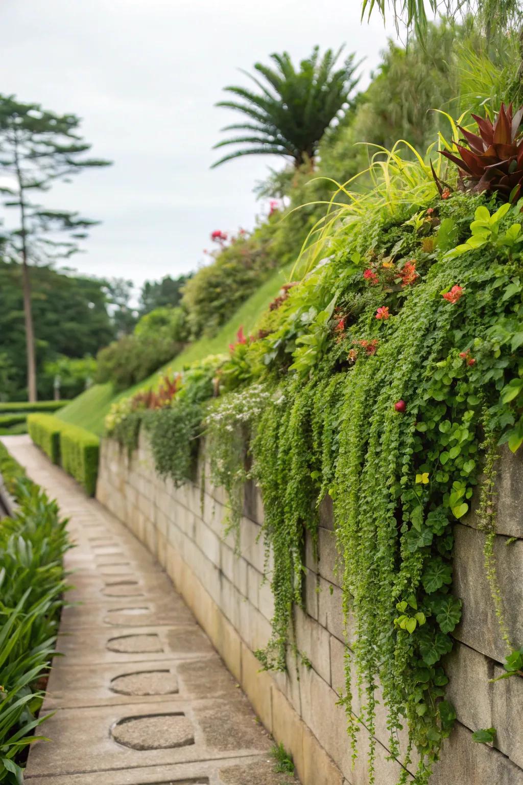 An alive wall breathes vitality into your garden while presenting arresting visual fascination.