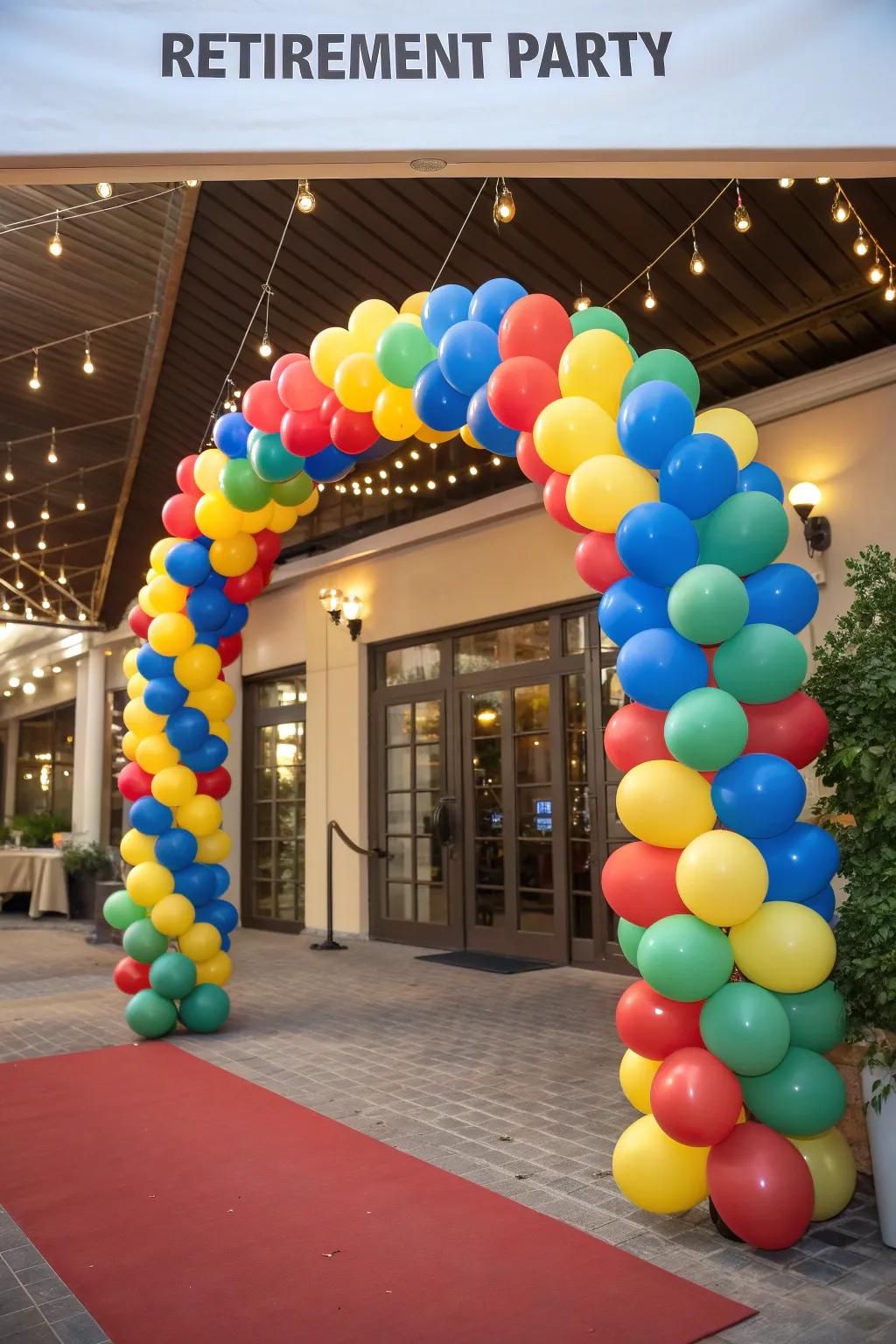 Balloon garlands craft a memorable entrance statement.