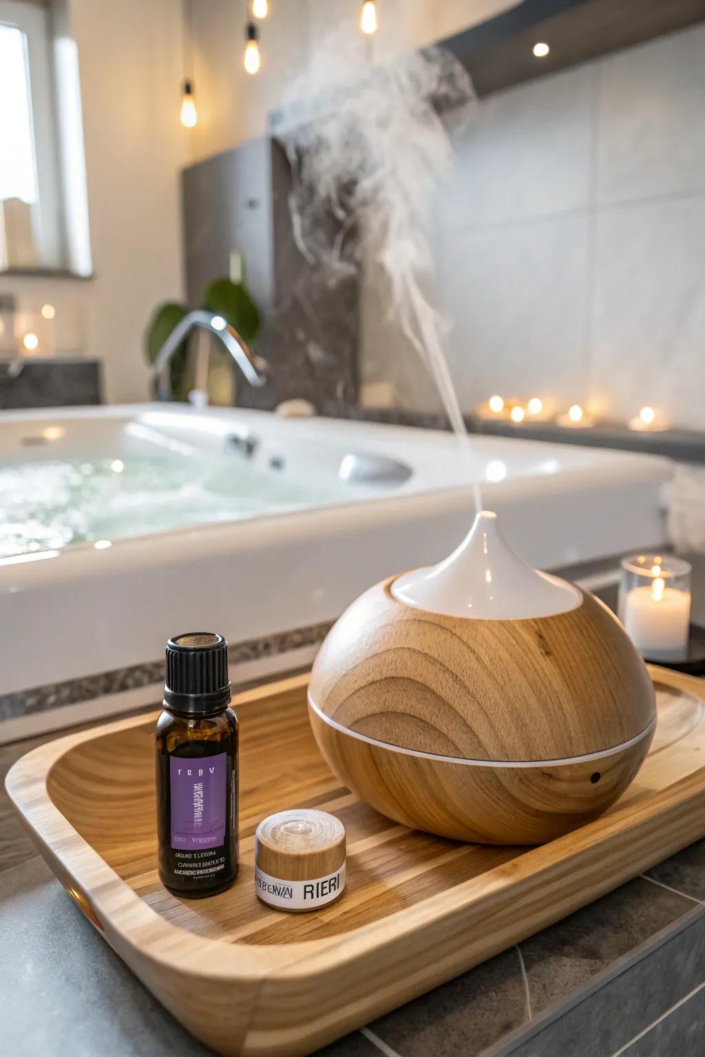 Cultivate a spa-resembling atmosphere using comforting scented oils.
