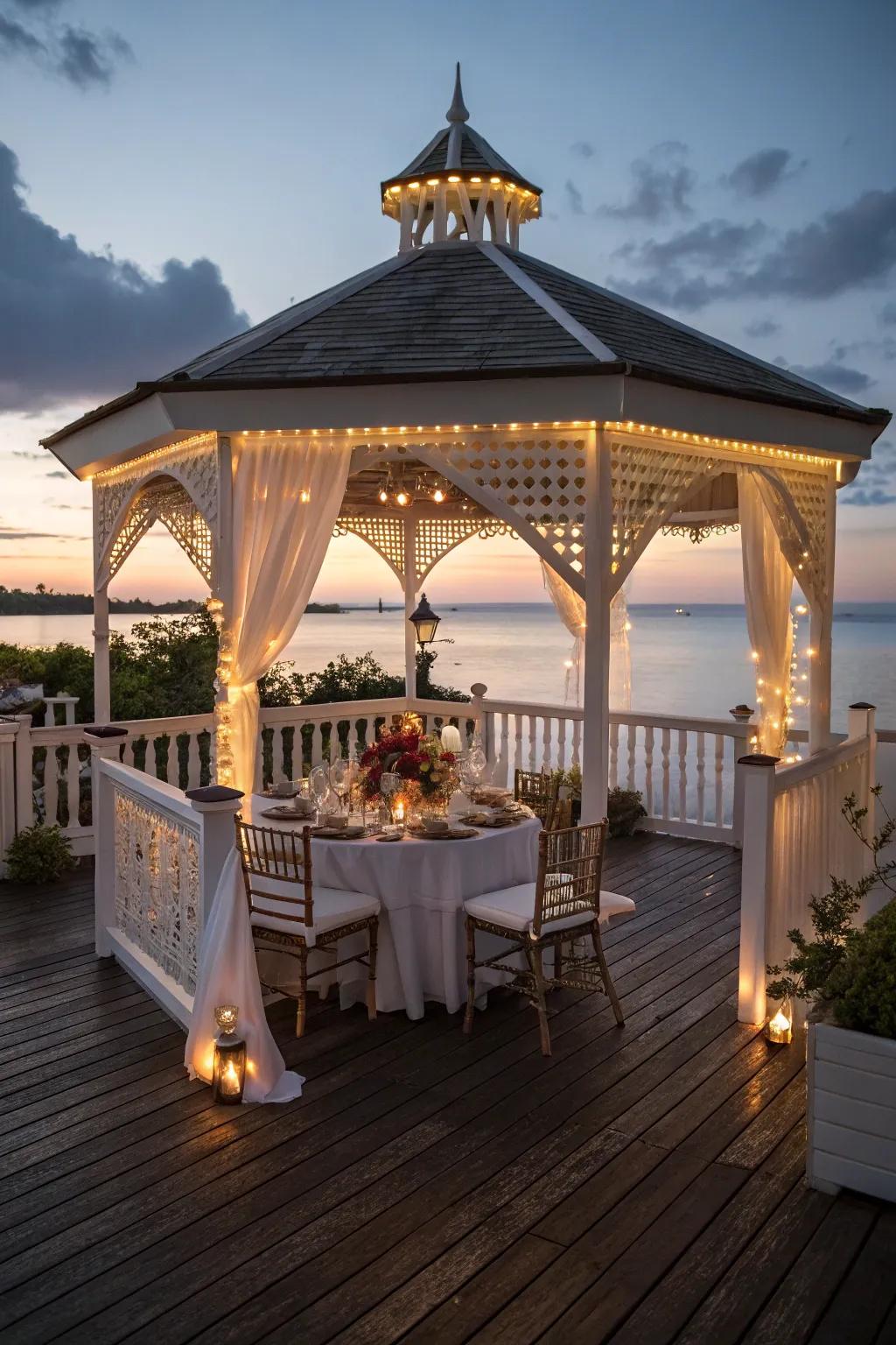 A gazebo transforms your deck into an inviting sanctuary.