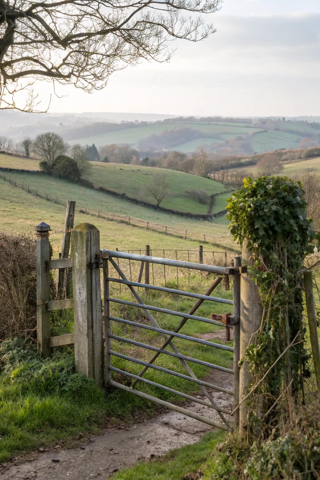A fusion of metallic and timber crafts an unparalleled rural portal.