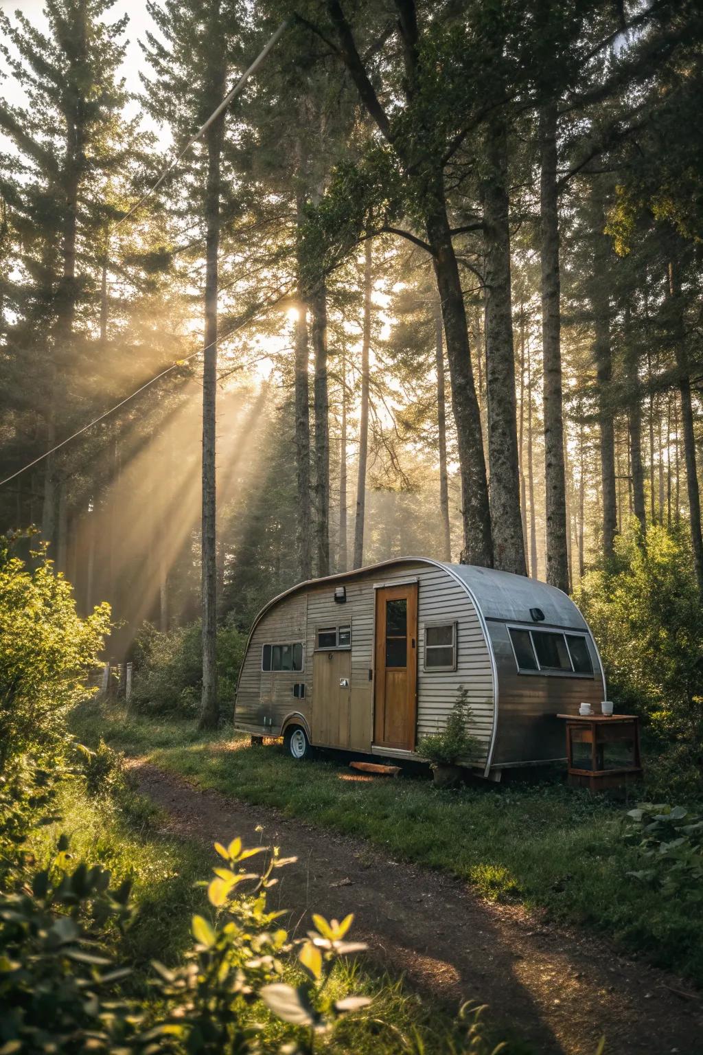 A sophisticated combination of wood and metal in RV shed construction.