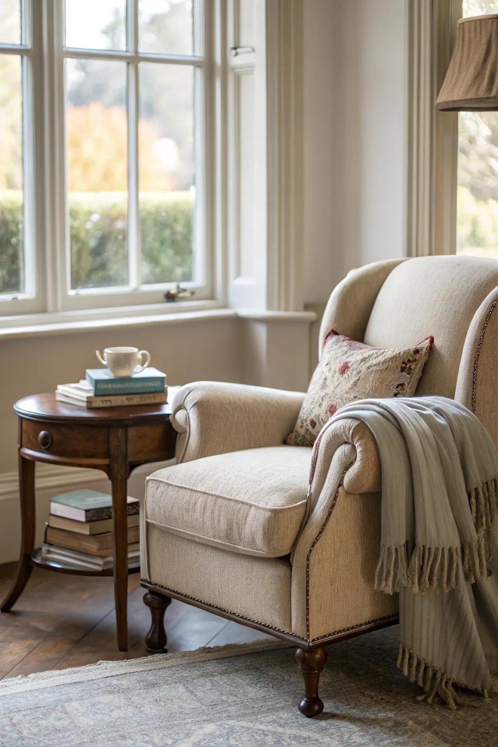 Comfortable seating that encourages relaxation.
