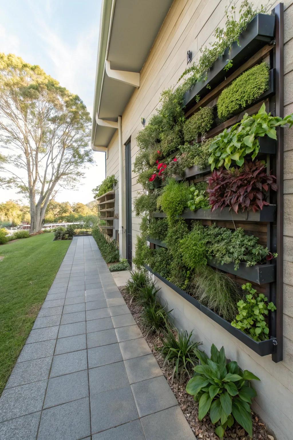 Advance your botanical presentation with a captivating vertical garden.