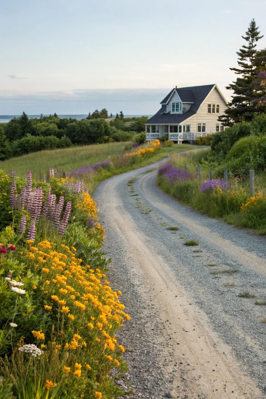 Pebble paths harmonize with nature’s beauty.