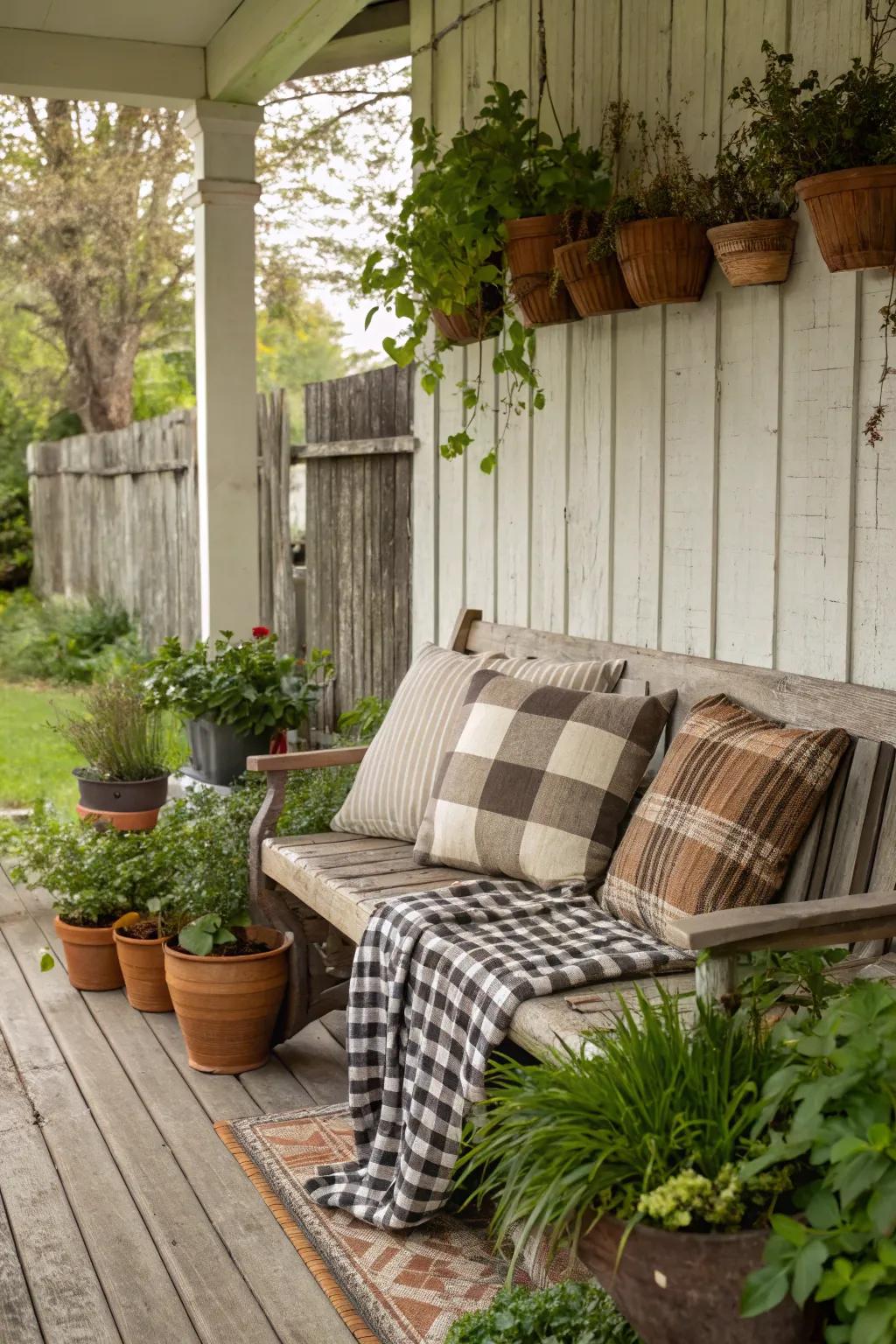Envelop yourself on your veranda with comforting fabrics.