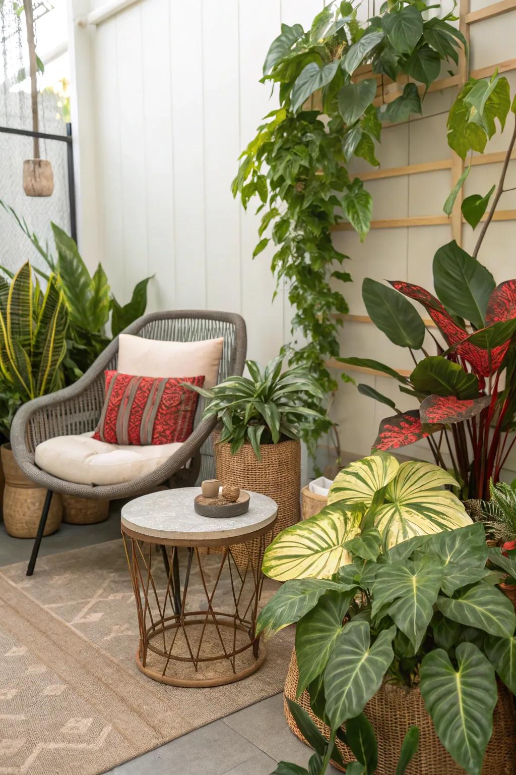 Greenery infusing life into the sitting area.