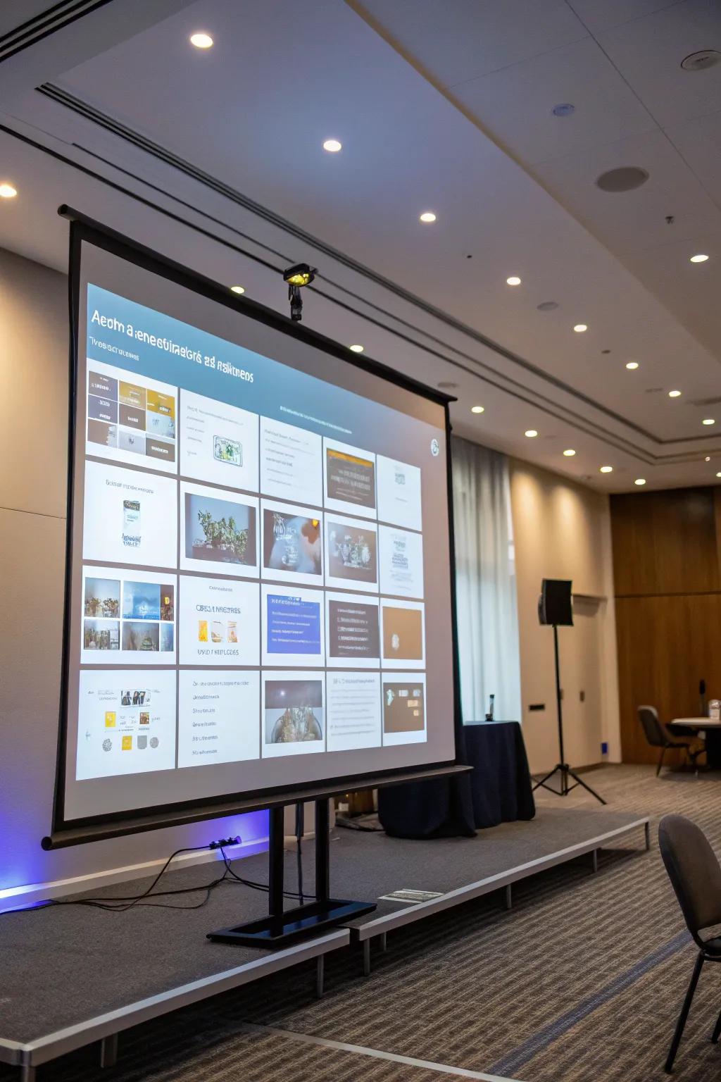 Slides arranged in a tidy and well-organized grid design.