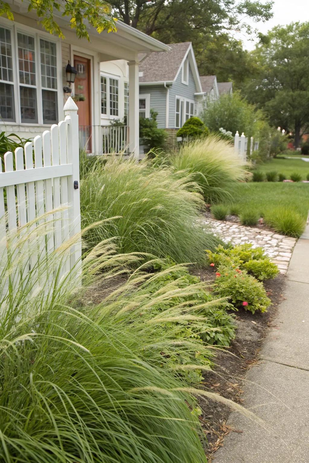 Architectural grasses infuse the landscape with texture and motion.