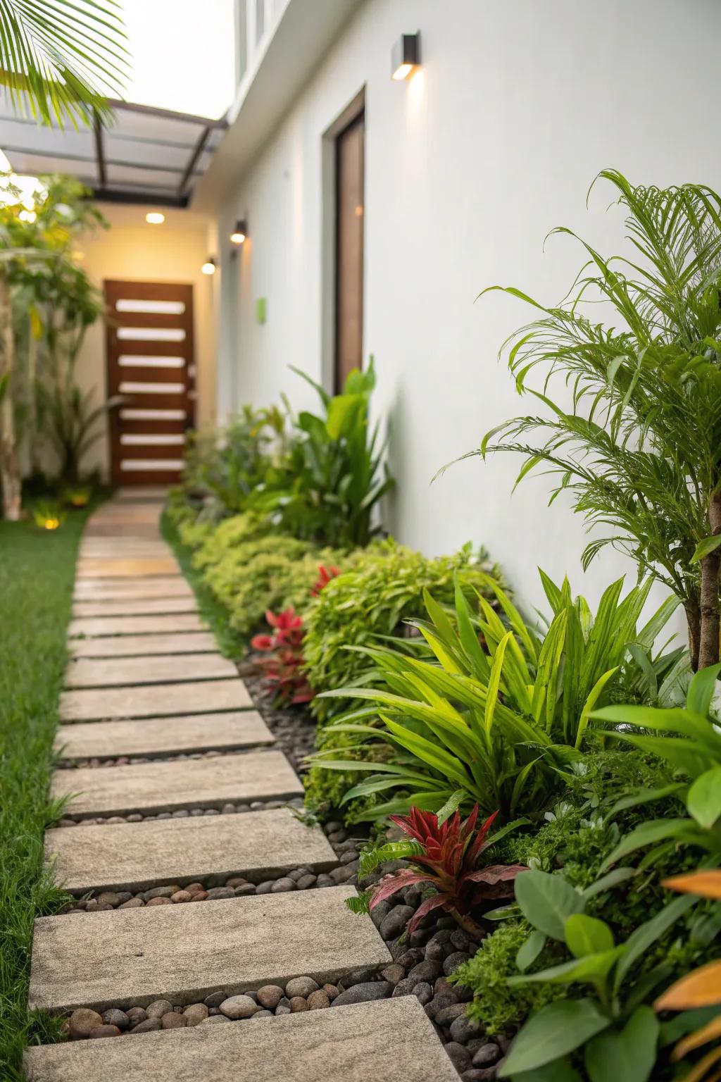 Greenery infuses life and renewal into diminutive landings.
