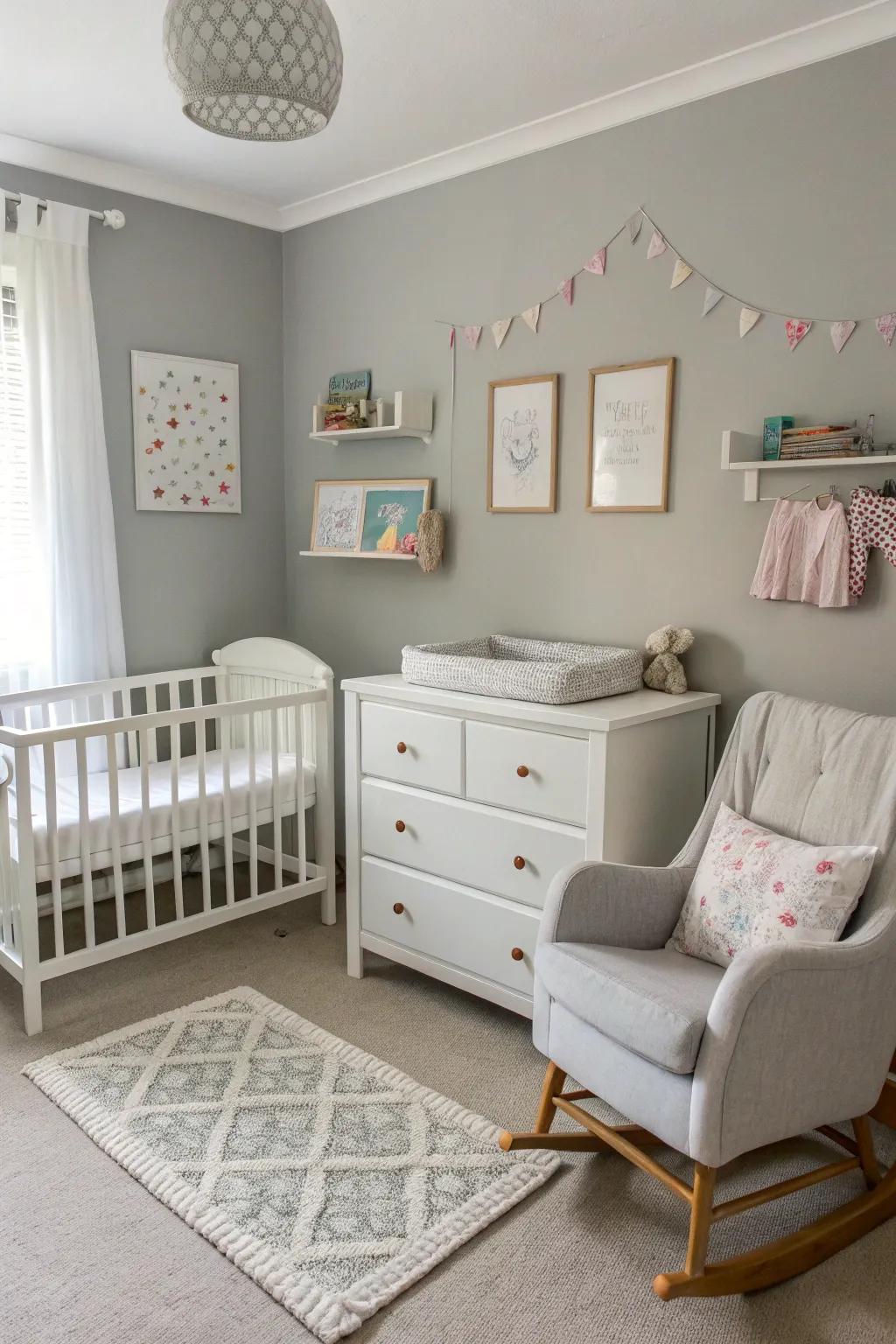 A bright color scheme lightens up the nursery.