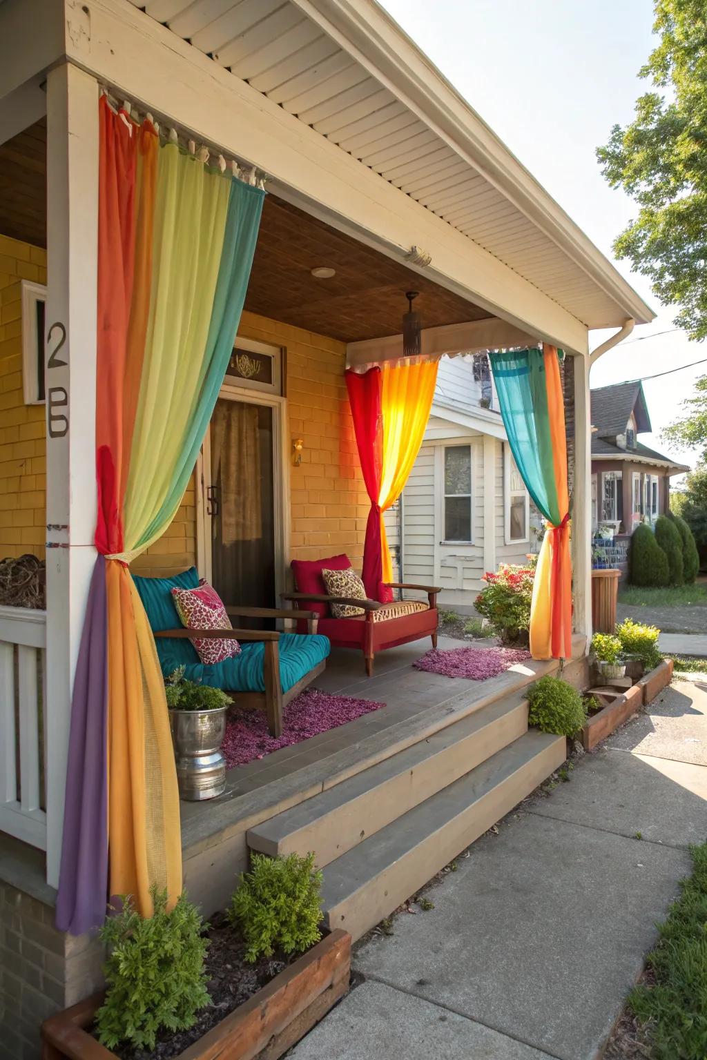 Brilliant draperies inject dynamic energy into your al fresco gatherings.