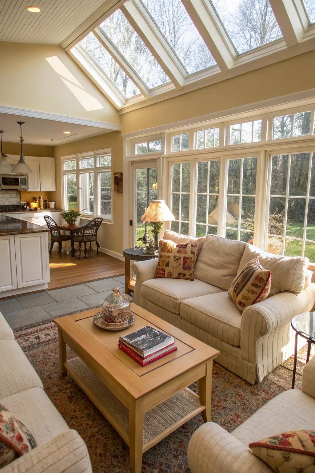 Comforting furnishings encourage relaxation and ease.