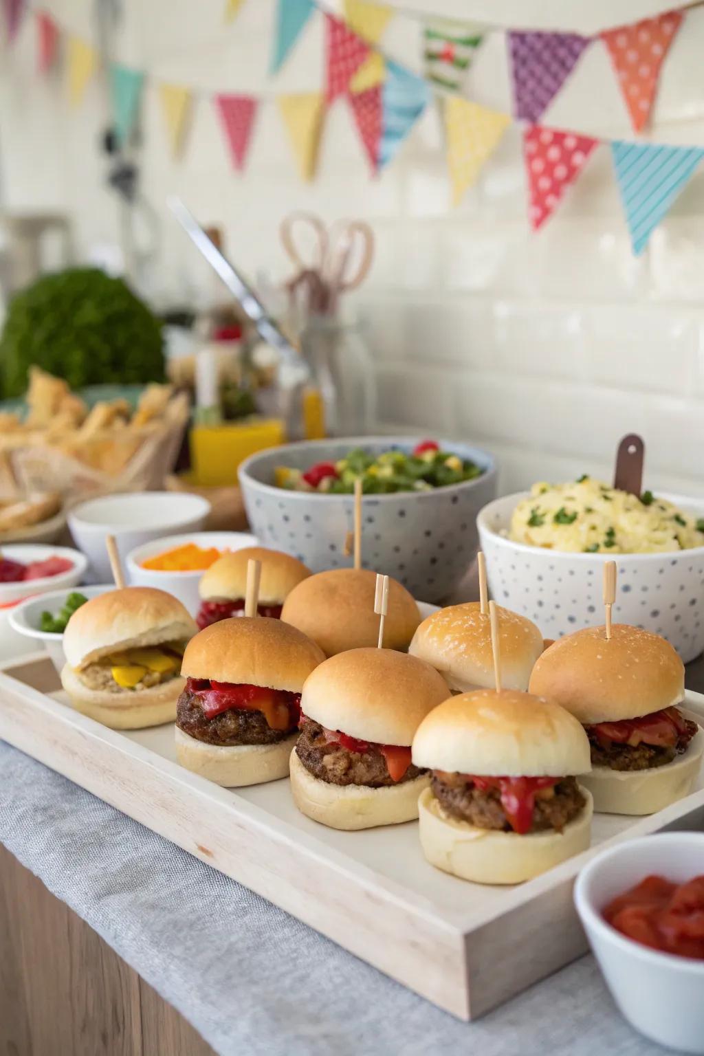 A gourmet mini sandwich station, inviting your guests to explore and create their personalized flavors.