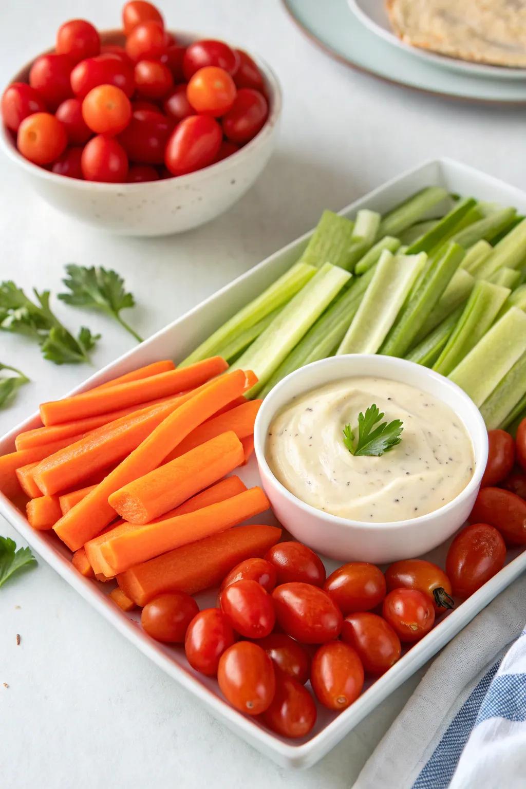 A wealth of vegetables, perfect for healthful nibbling.