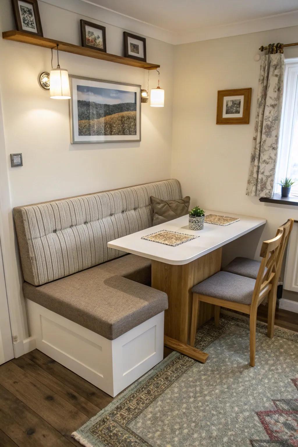 Use multipurpose pieces to optimize space.