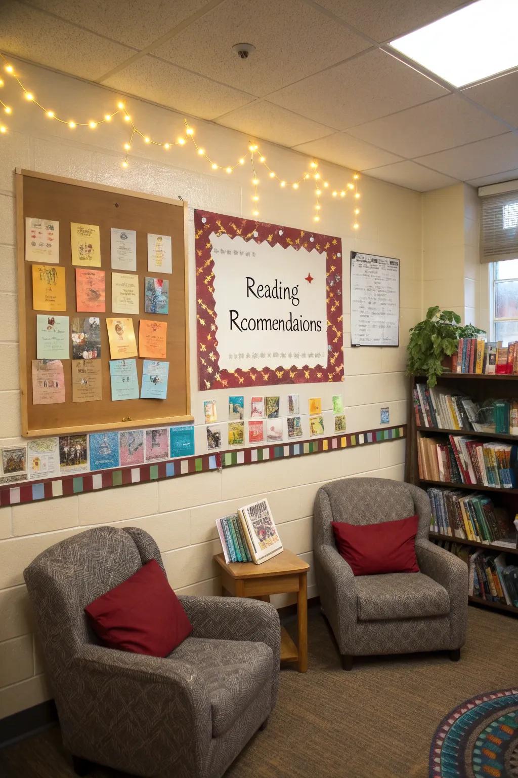 Promote spring reading with a bulletin board inspired by books.