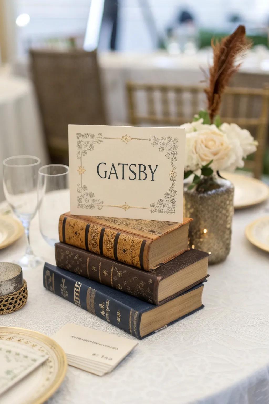 Table titles inspired by literature inject a playful spirit.