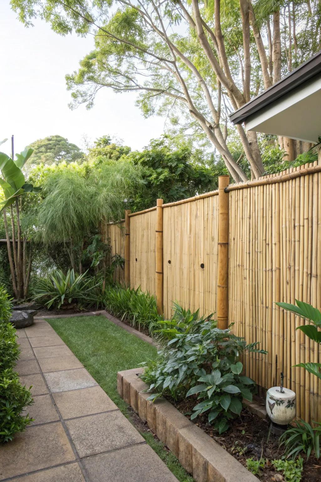 Handcrafted bamboo partitions infuse any environment with a tropical atmosphere.