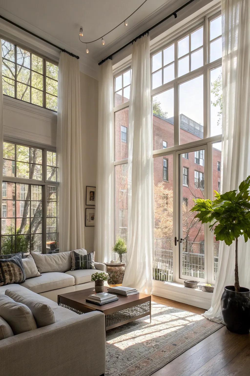 Inherent illumination elevates the warmth and openness of a family room.