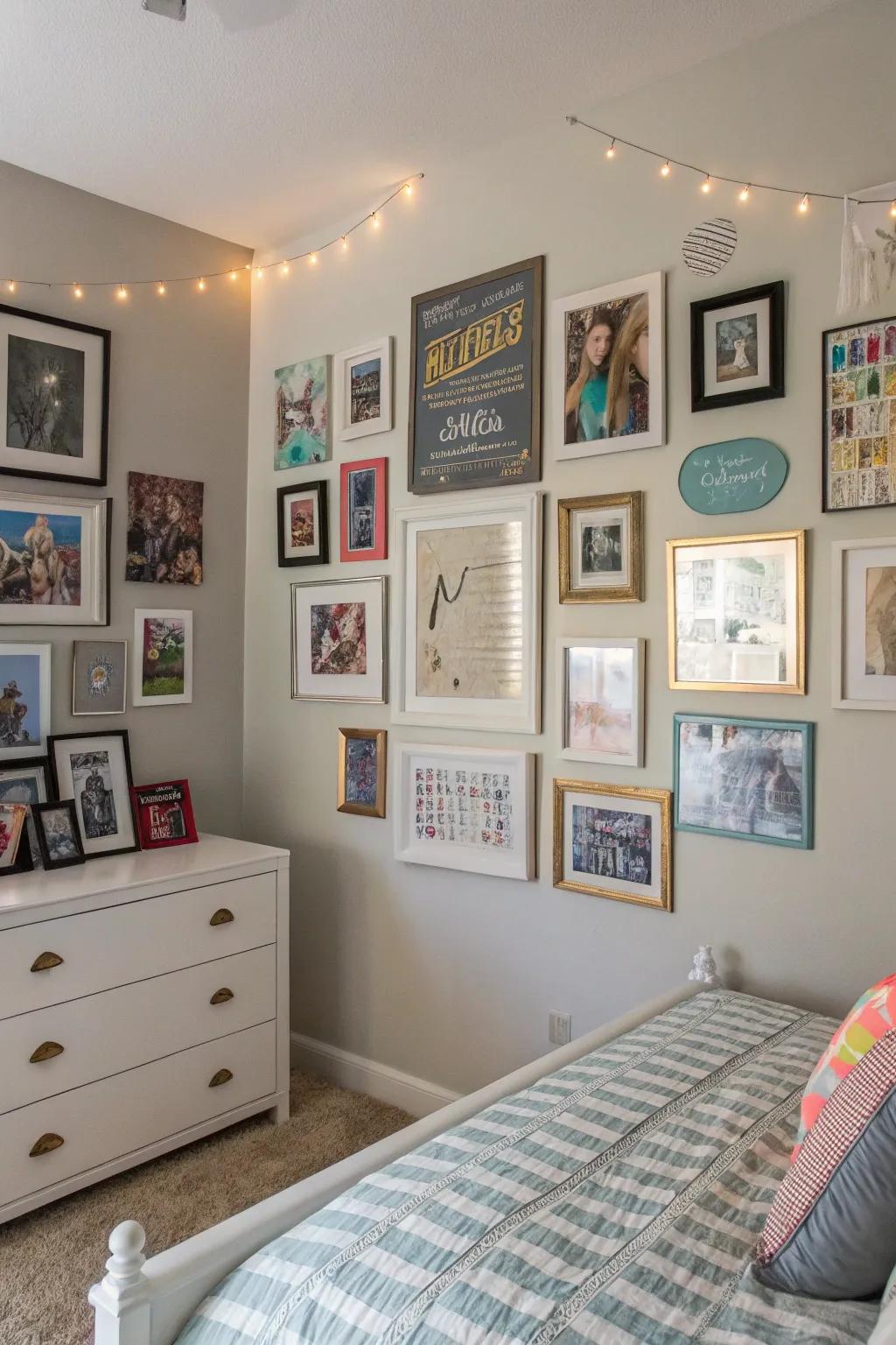 A curated wall is a personal display, ideal for accentuating a tween's advancing panache.