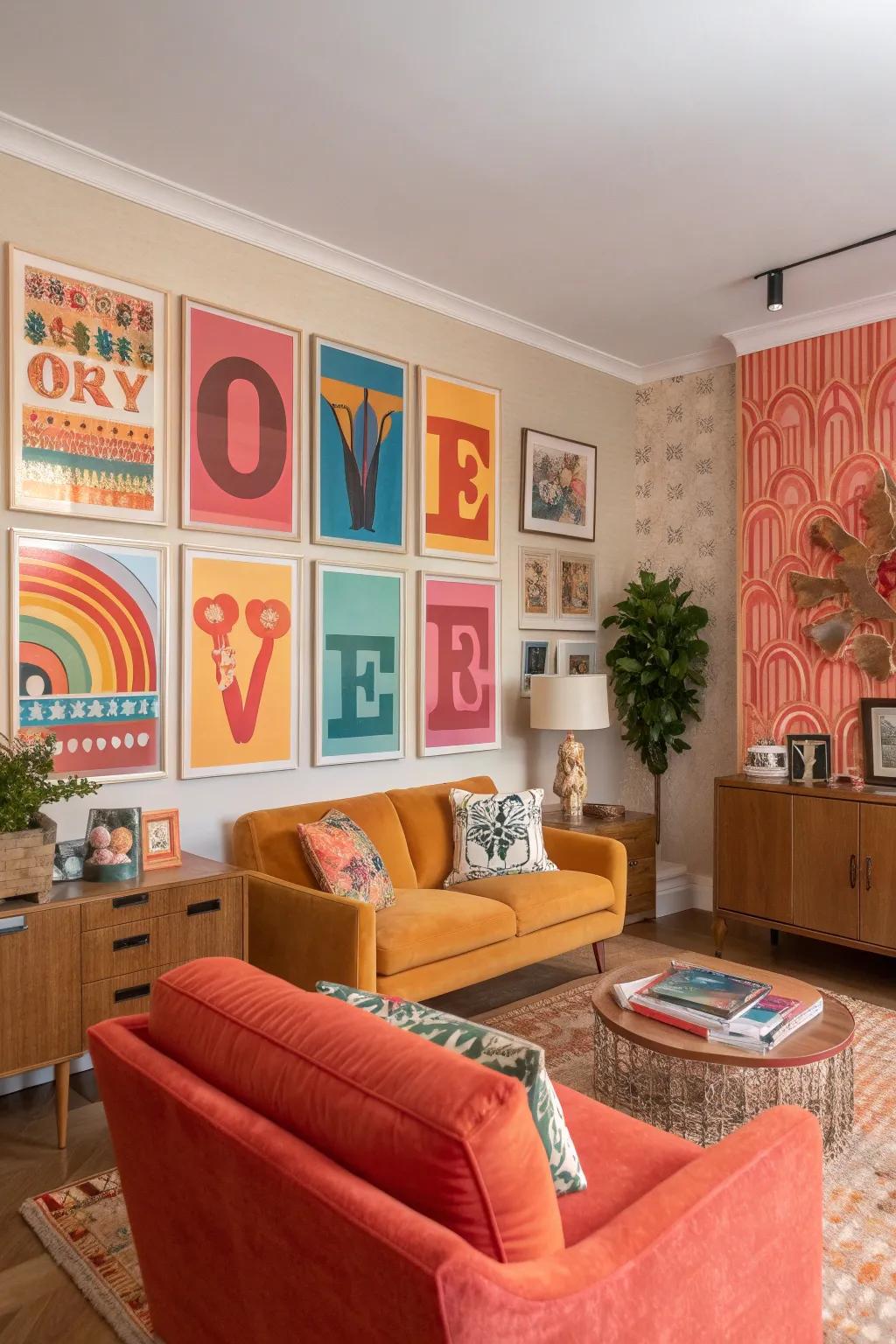 Colorful letterforms can promptly enhance your setting.