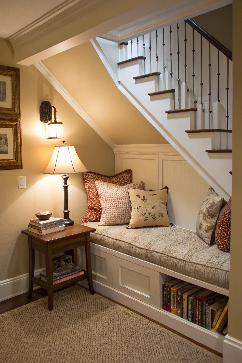 Convert the space into a comfortable place to unwind.