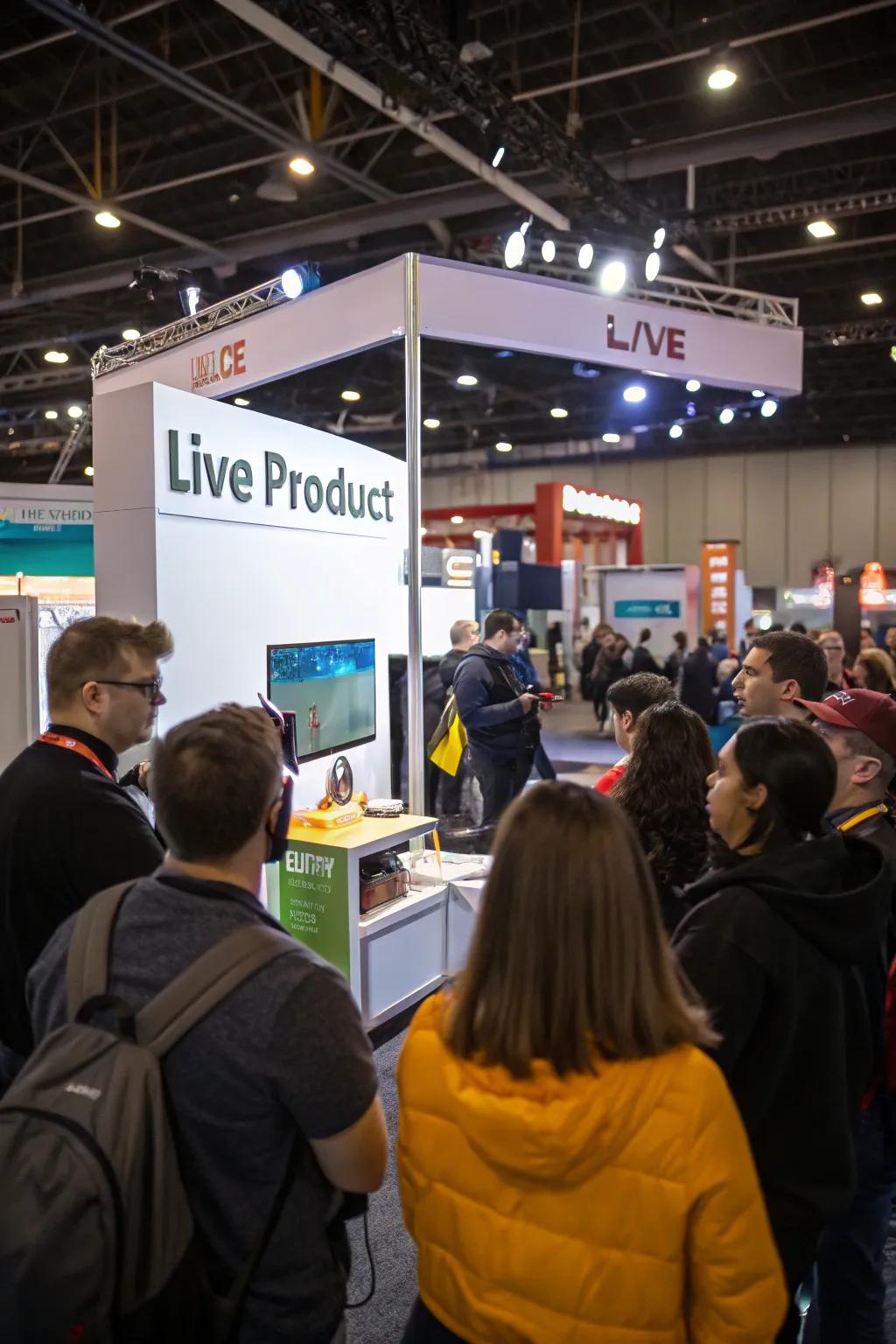 A real-time showcase grabbing the audience's focus.