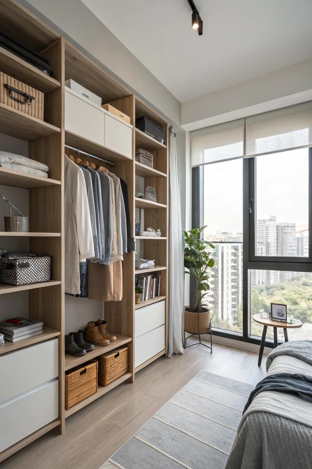 To create space in your studio, reach for the sky with vertical storage.