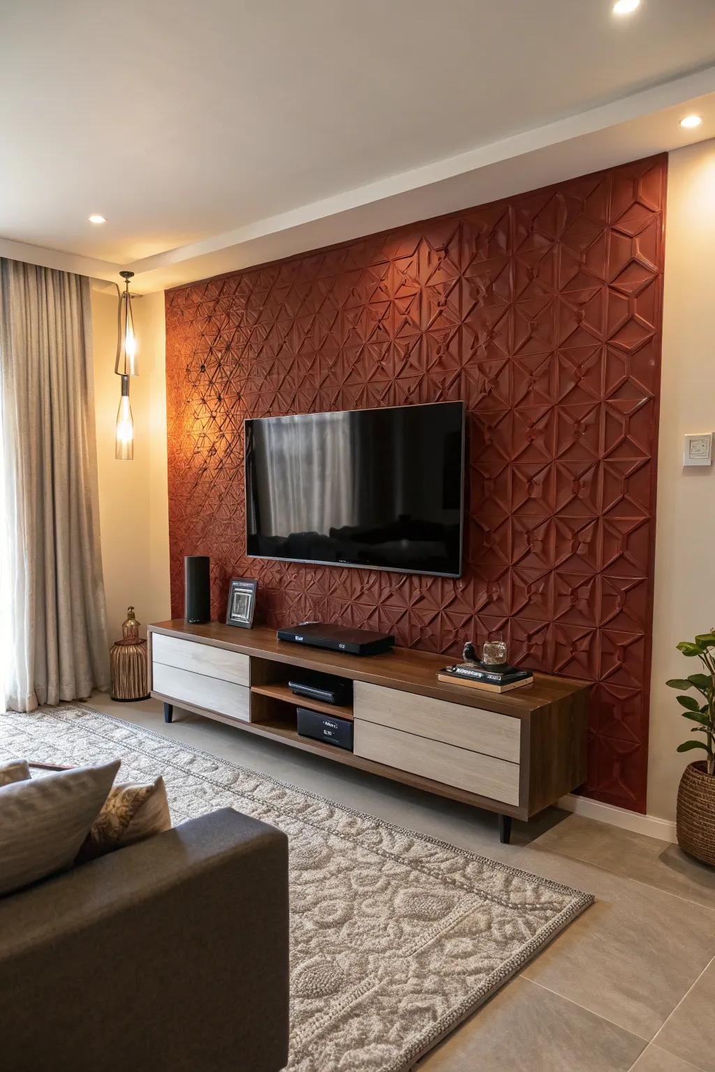 A statement wall has the power to metamorphose your TV into a fashionable focal point.