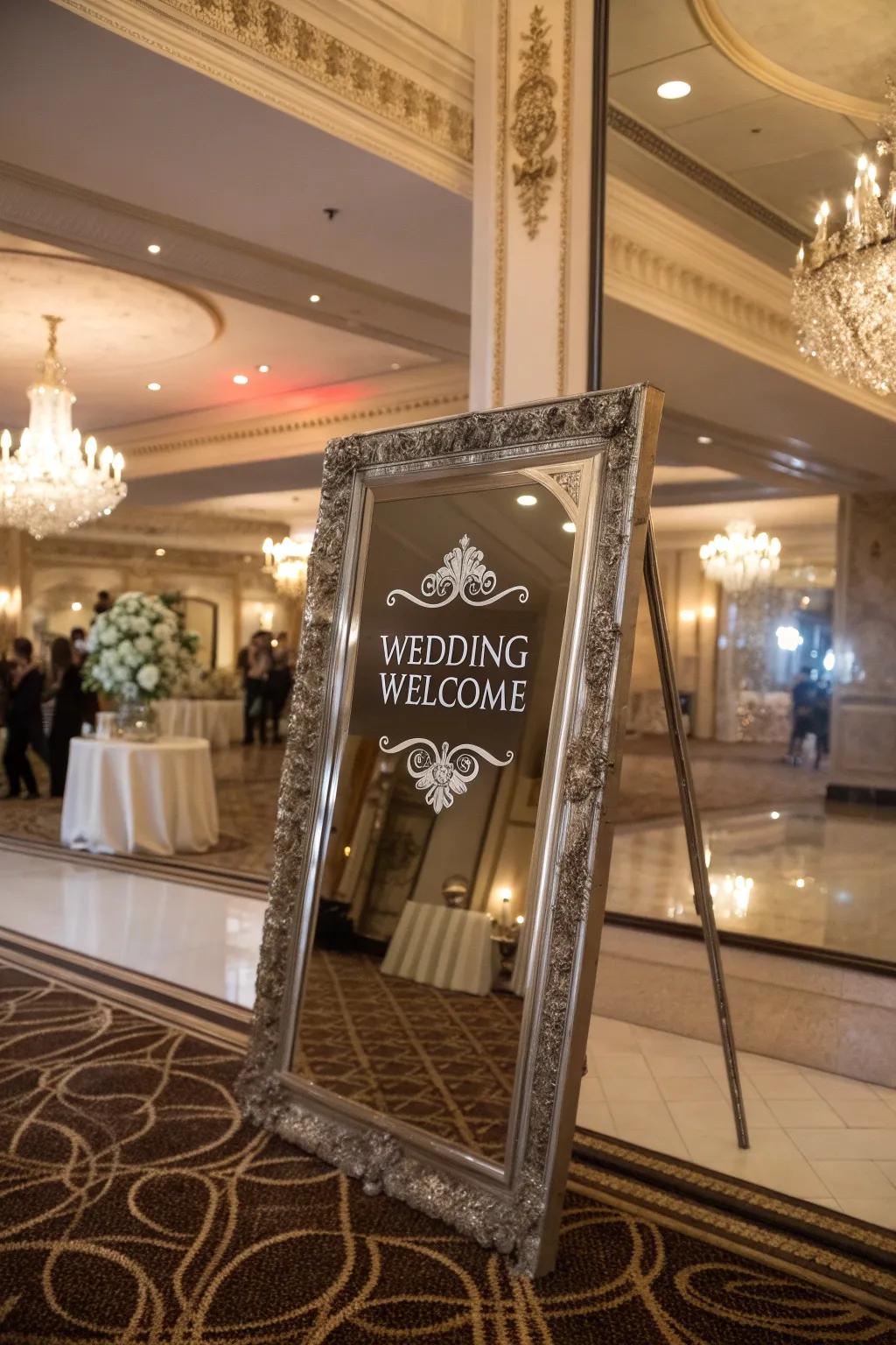 A glamorous polished facade greeting featuring elegant engraving, perfect for an upscale setting.