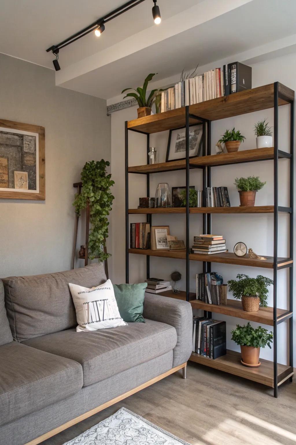 Shelving fixtures provide both aesthetic enhancement and functional benefits.