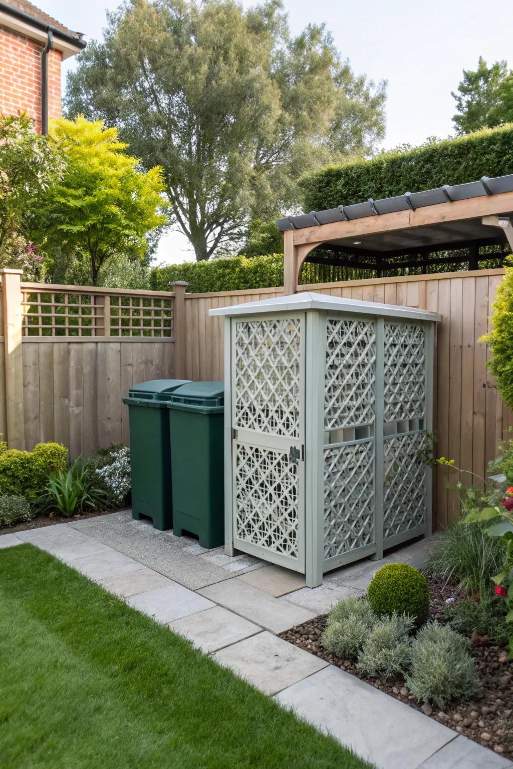 Infuse a modern flair with latticed bin stores.