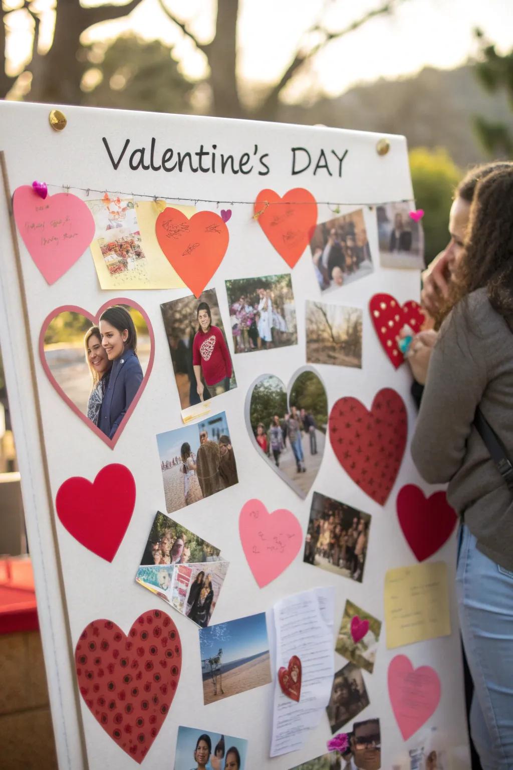 A personalized Valentine's mosaic poster showcasing snapshots and earnest sentiments.