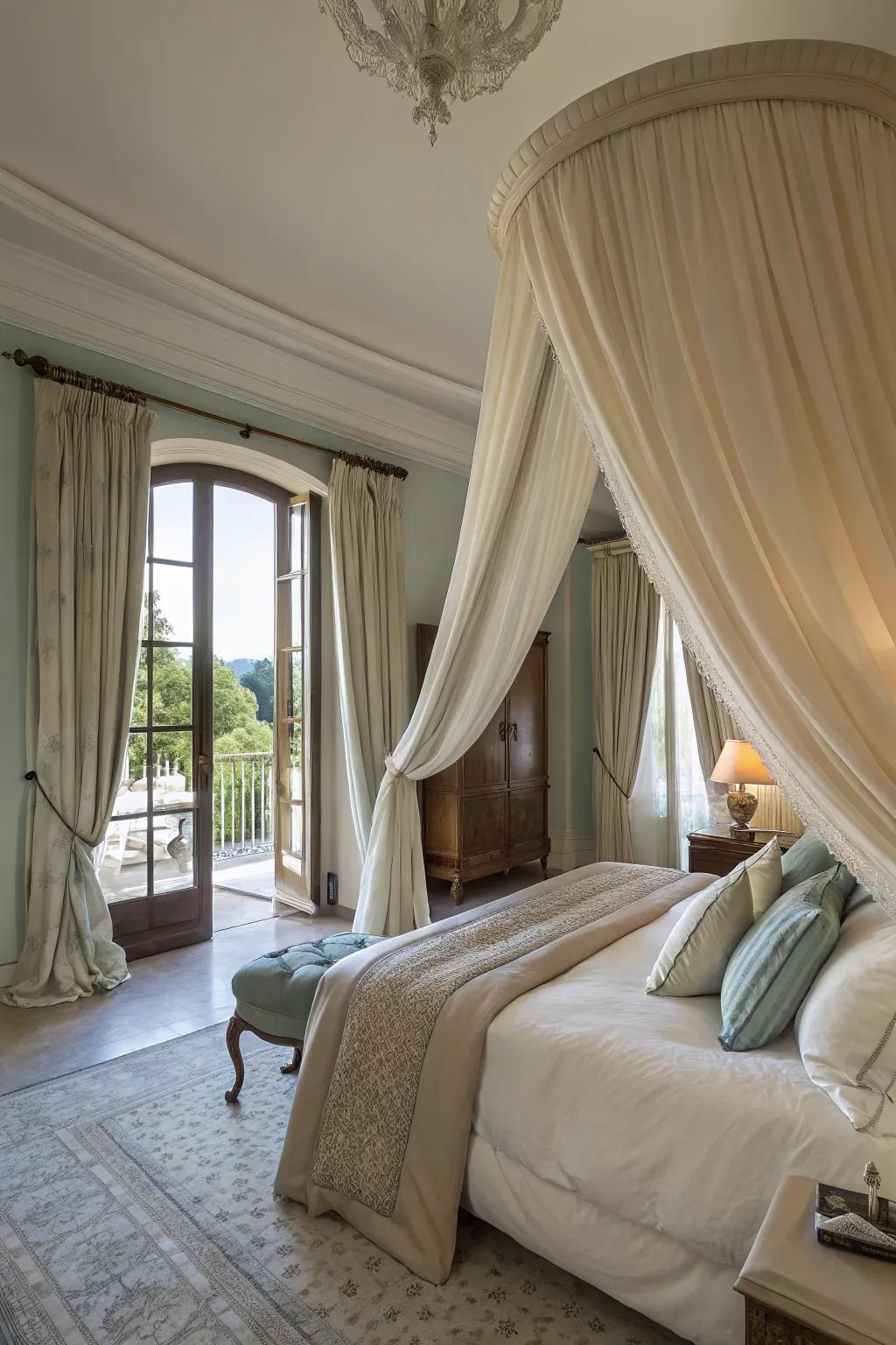 Full-length window hangings infuse your personal bedroom with a dash of grandeur.