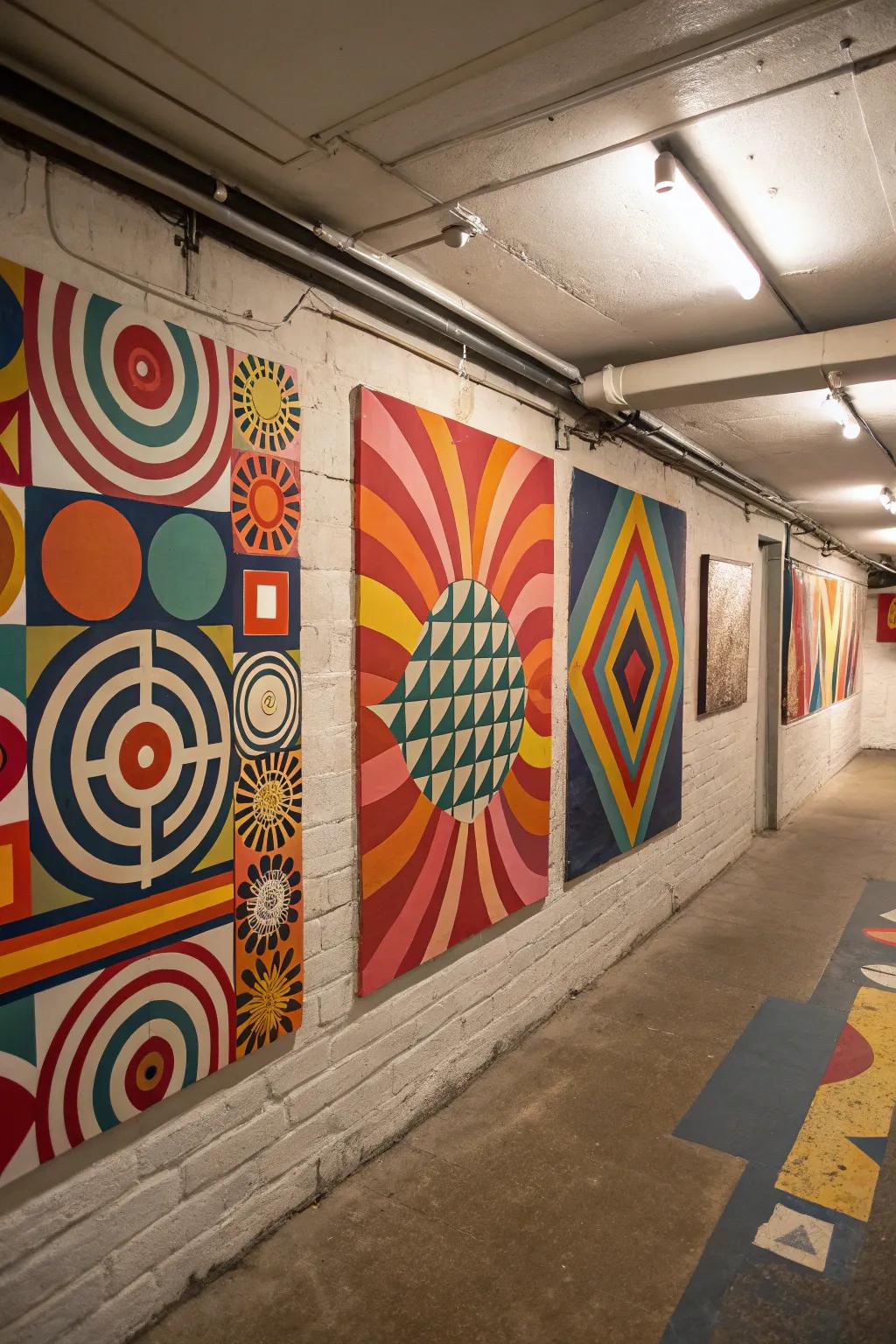 Retro artistry adds distinction and hue.