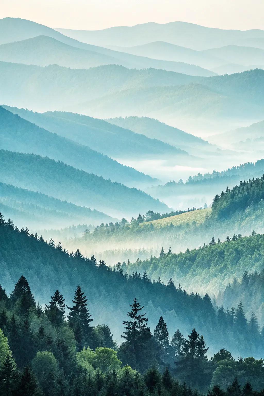 An abstract watercolor landscape with tranquil colors.