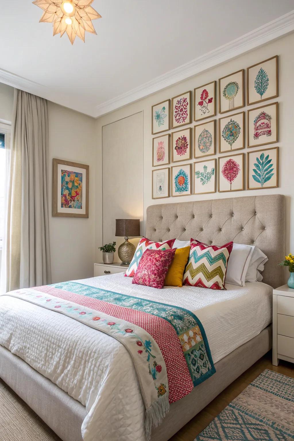 Subdued shades complemented by colorful accents enhance vibrancy.