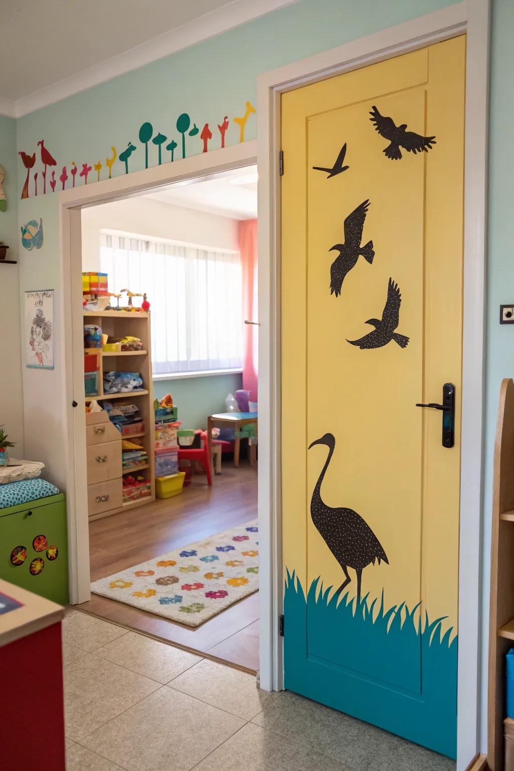 A zoological door theme bringing a touch of untamed wilderness to the area.