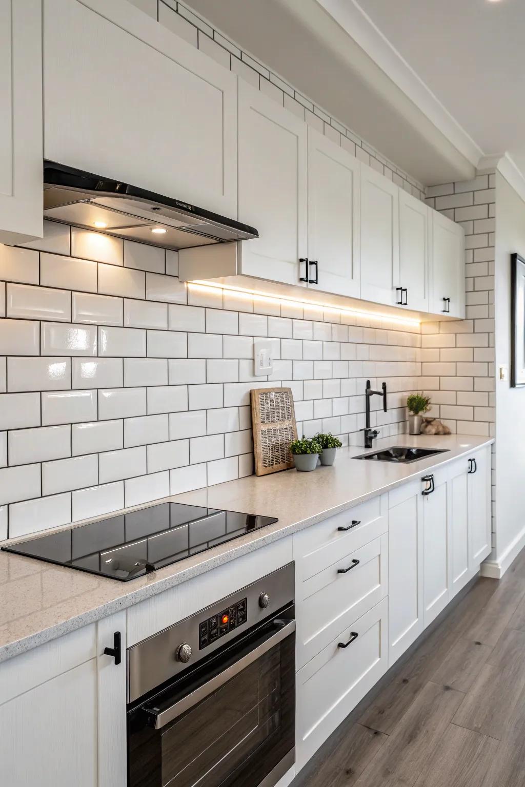 Understated chic using flat liner edge borders.