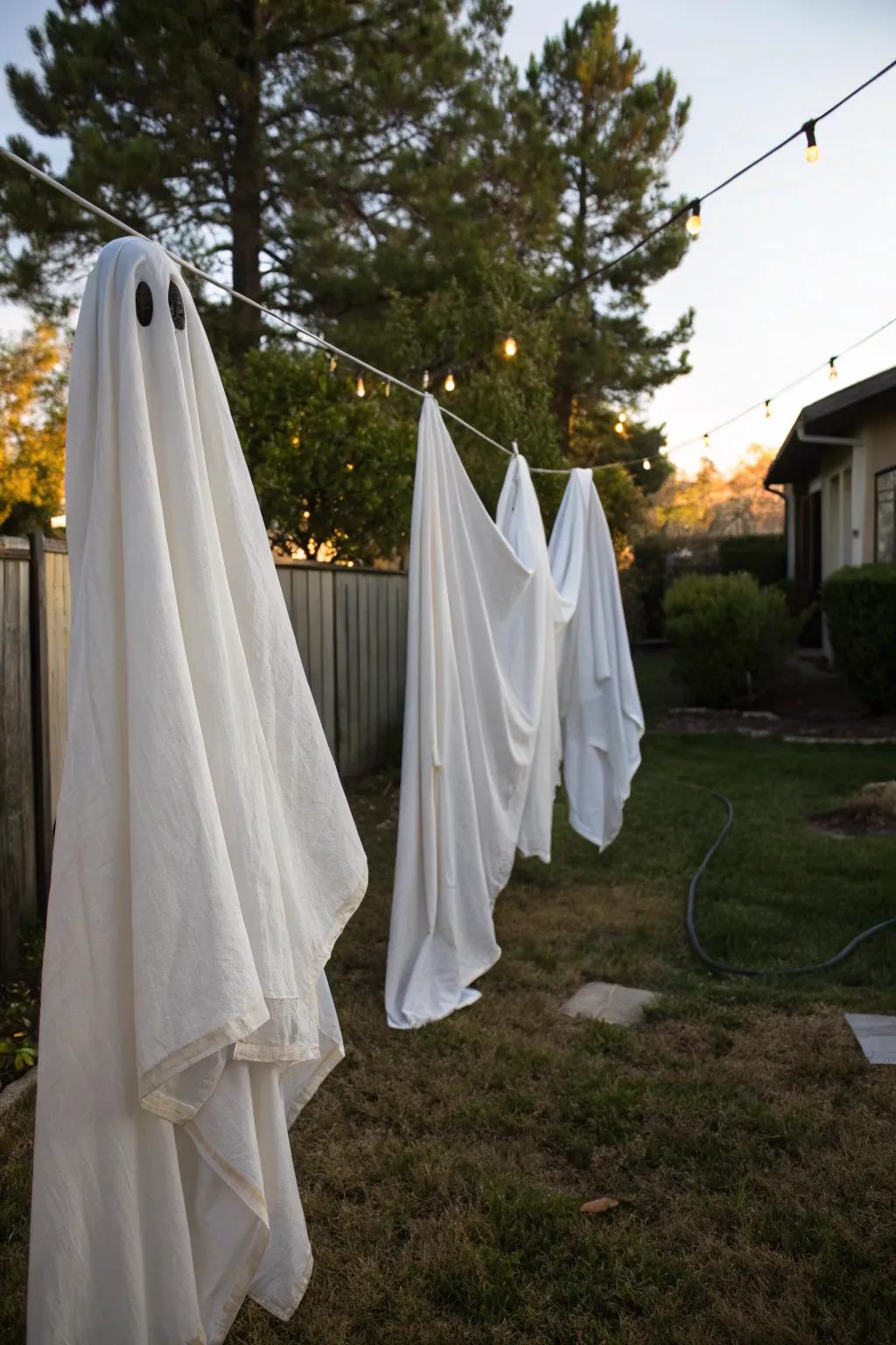 Phantom shapes contribute an unsettling feel to your Halloween gathering.