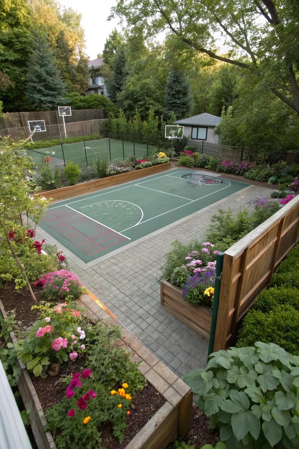 A custom-sized court designed to align with your distinct yard area.