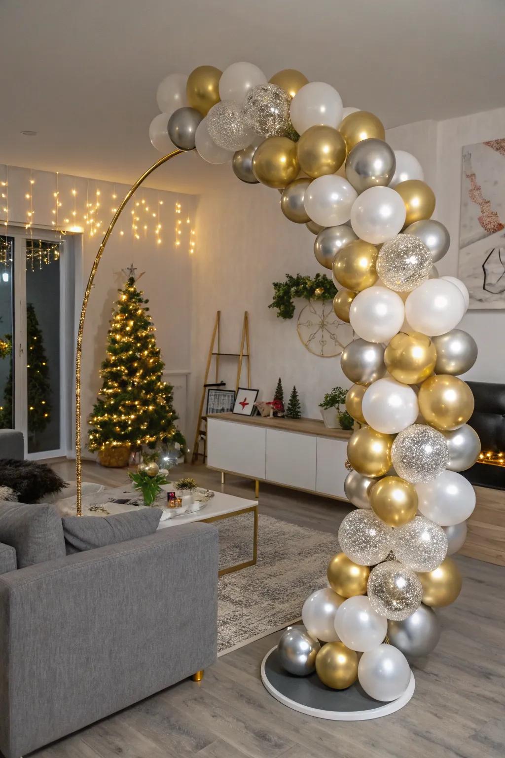 Gleaming balloons provide a luxurious accent to any setup.