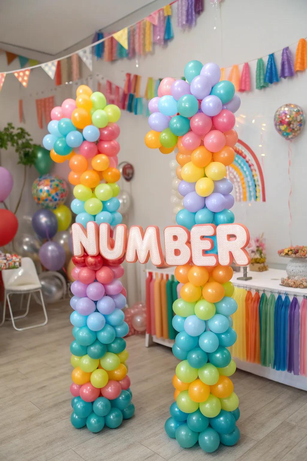 Number balloons add a personal touch to celebrations.