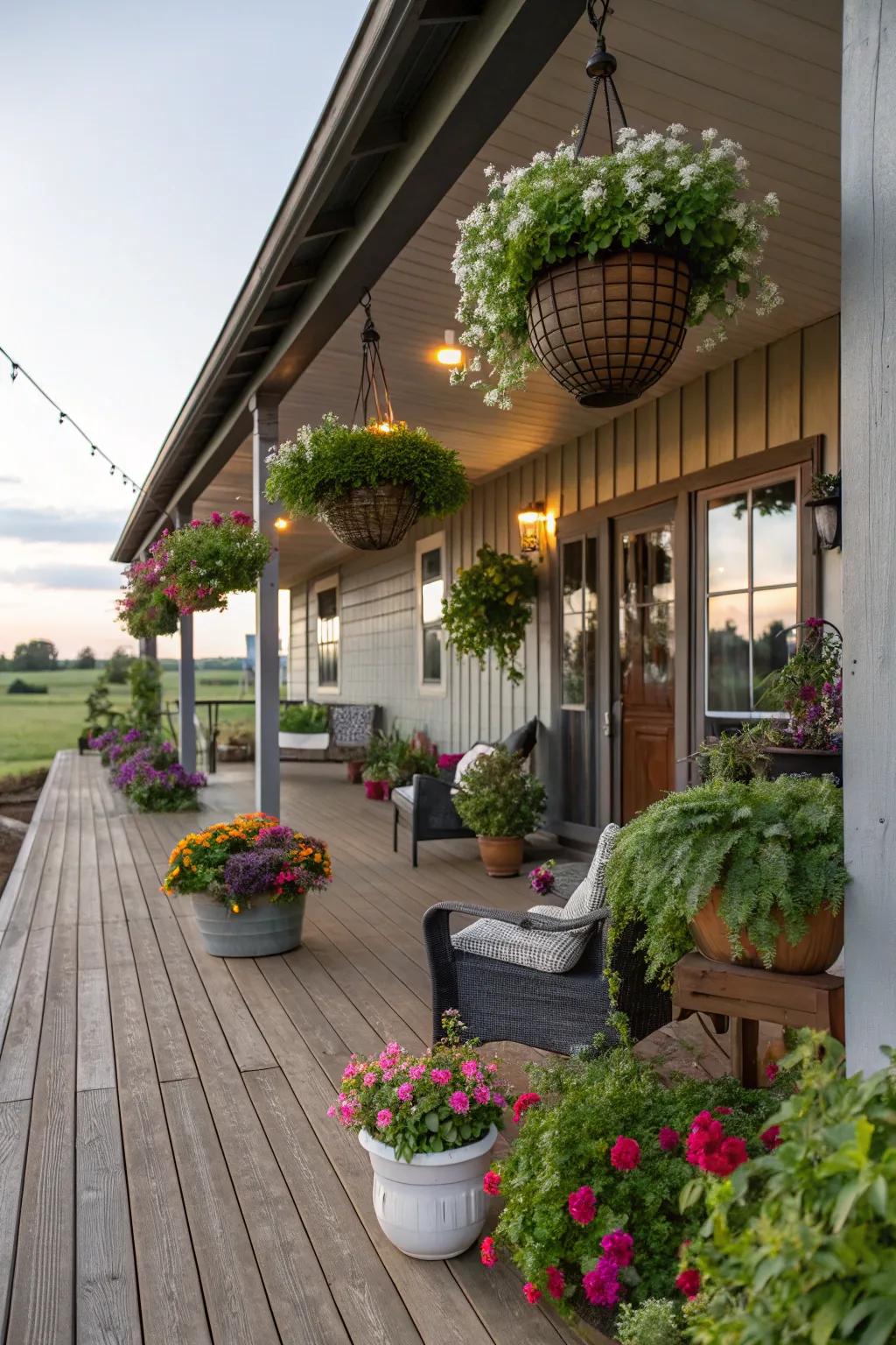 Embrace the environment with luxuriant verdure on your veranda.