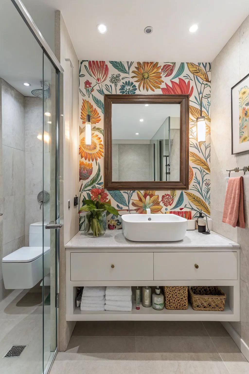 The streamlined appearance of a modern bathroom is enhanced by frameless mirrors.