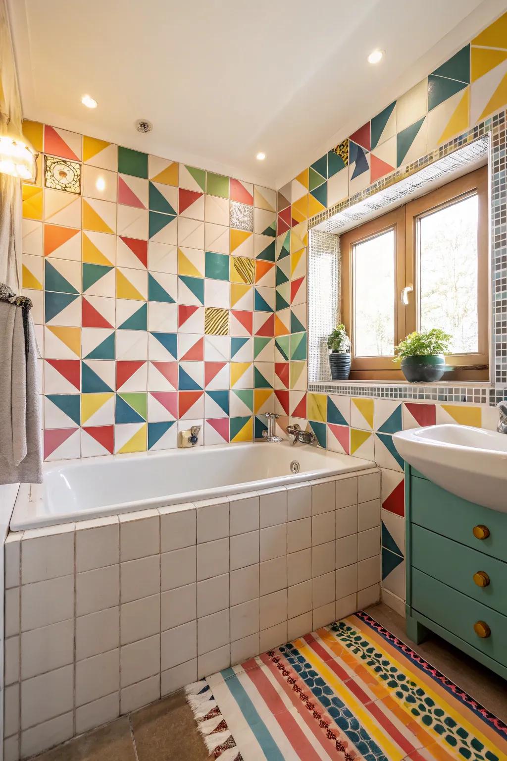 Imbue vitality and amusement through lively geometric motifs.