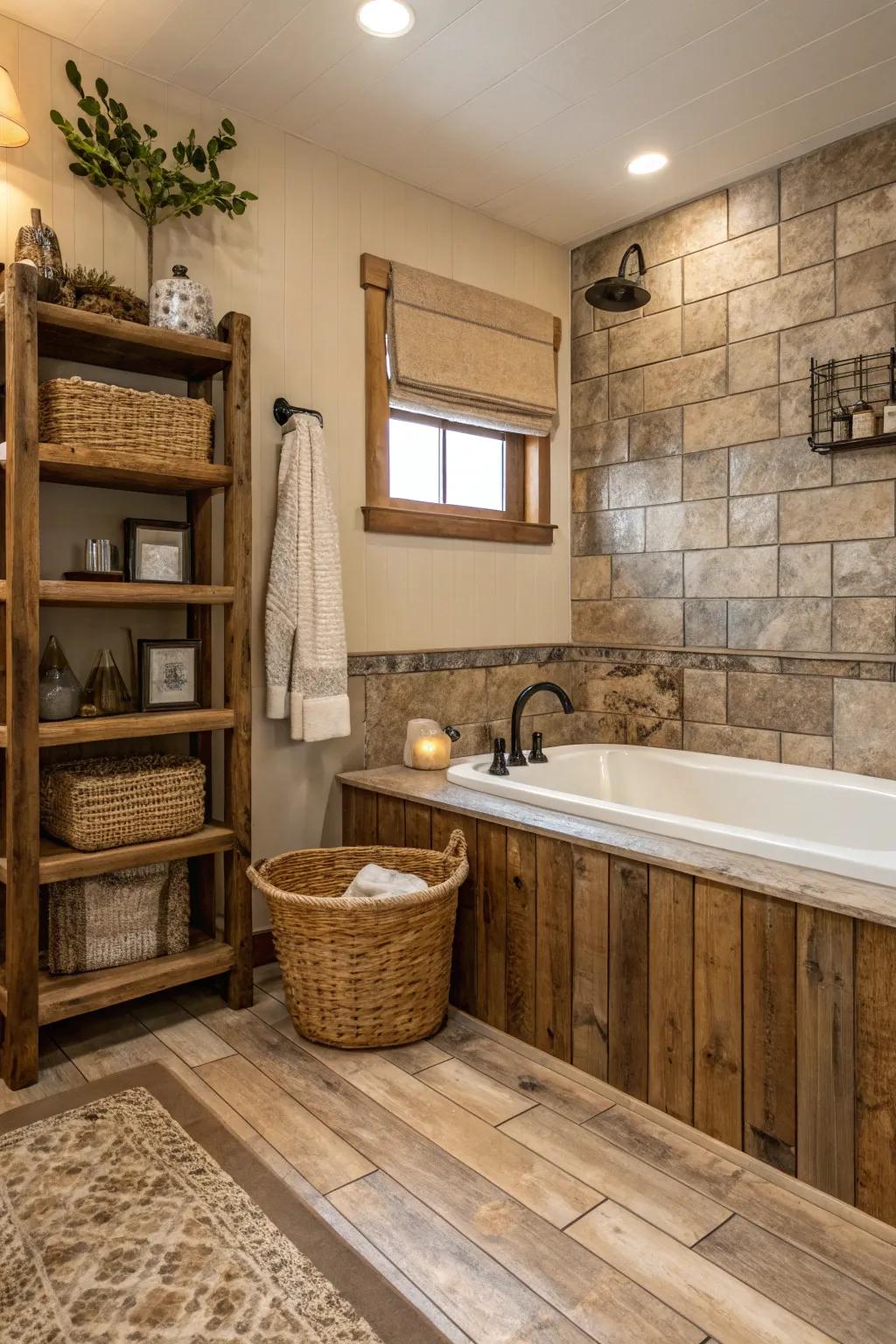 Inviting warmth with earthy timber-look tiling